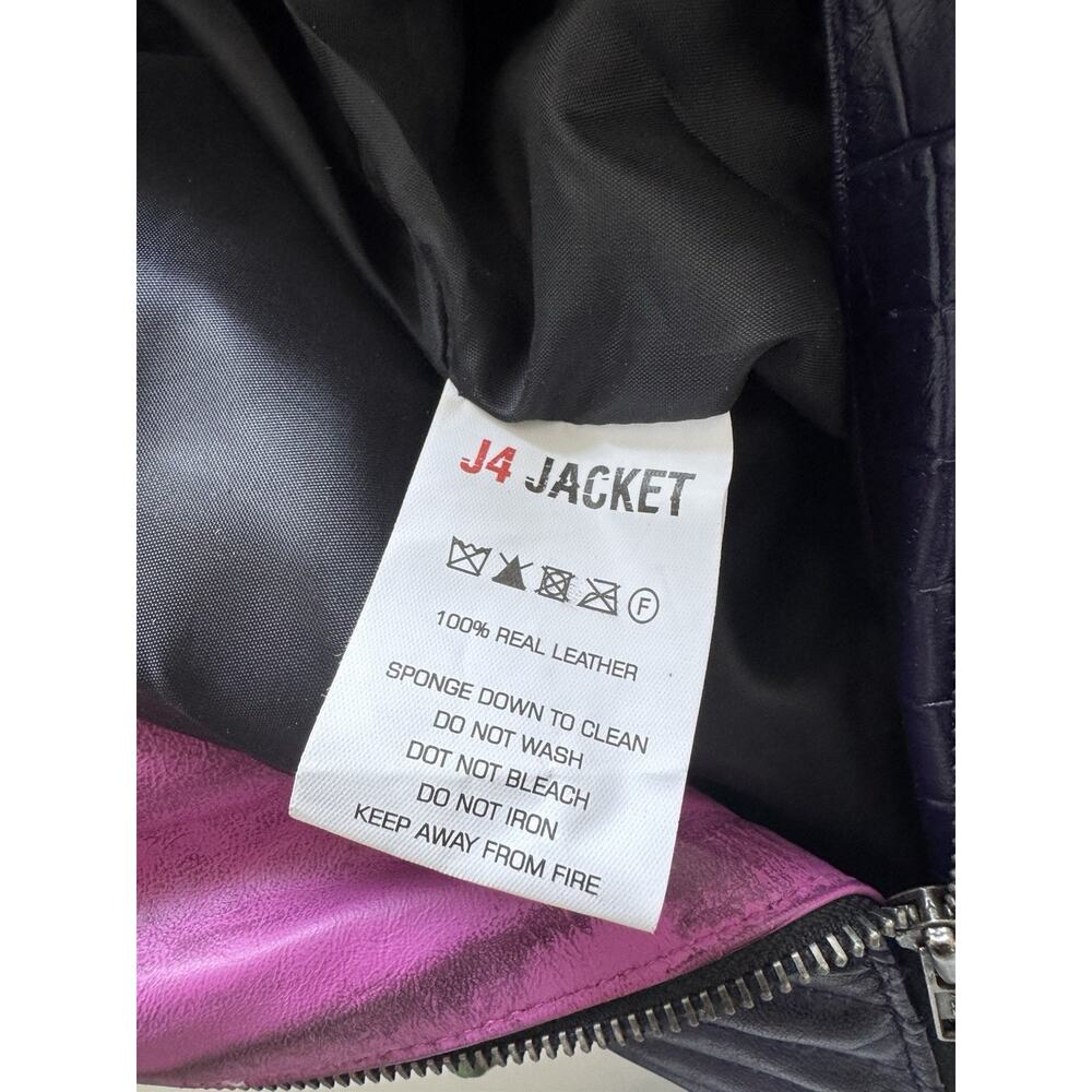 J4 Mal Descendants Dove Cameron Purple Studded Leather Jacket Size M - Picture 8 of 9